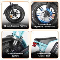 V20mini V8mini OUXI Vélo électrique 250W 750W 1000W Vélo électrique Mini Fatbike Entrepôt UE Allemagne