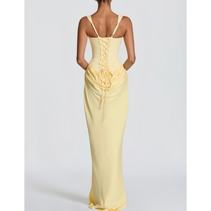 <span class=keywords><strong>Abito</strong></span> da donna di alta qualità, nuovo, di lusso leggero, elegante, senza spalline, con struttura a spina di pesce, plissettato, vestibilità <span class=keywords><strong>slim</strong></span>. - Product Image 2