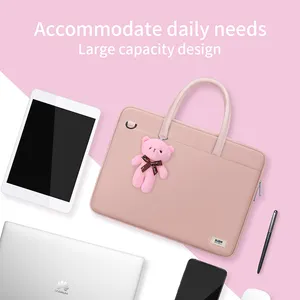 BUBM Brand 2024 New Product Large Capacity Nylon Fashion Cute Comfortable Bear Laptop Bag 14/15.6 Inch
