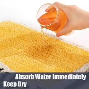 Thảm Lông Nhung Dài Thảm Sợi Nhỏ Monstera Hình Lá Bên Cạnh Thảm Trang Trí Phòng Tắm Thảm Thấm Không Trơn Trượt - Product Image 4