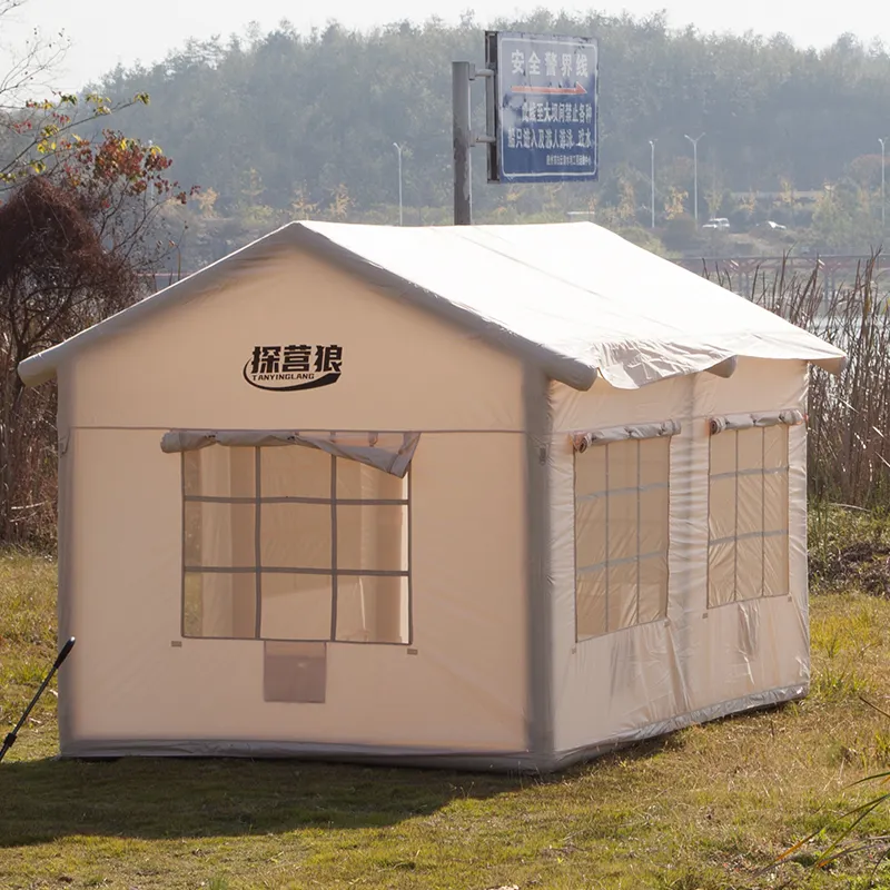 GINLOE Air-Beam-Camping-Zelt für 4 Personen Luftzelt Luftzelt aufblasbar groß