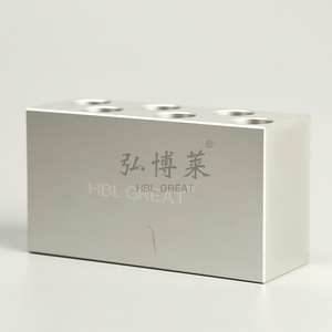 Hirozumi Soporte de aluminio de 6 orificios para tubos de ensayo y botellas de muestra, equipo de laboratorio - Product Image 2