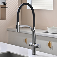 Robinet de cuisine moderne de luxe avec cascade, douchette extractible et purificateur d'eau