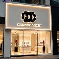 Letrero LED Acrílico 3D Personalizado con Halo Retroiluminado, Acero Inoxidable Grueso, Publicidad Comercial para Centros Comerciales, Tiendas, Oficinas