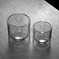 Pot à bougie en verre borosilicaté à double paroi 200/400ml Pot parfumé résistant à la chaleur pour la verrerie cylindrique de