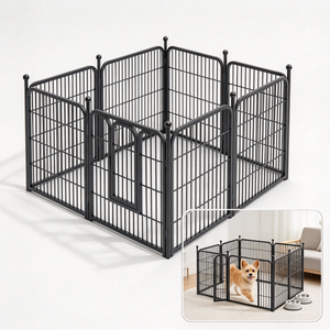 Recinto Modulare in Metallo <span class=keywords><strong>per</strong></span> Cuccioli, Box Portatile <span class=keywords><strong>per</strong></span> <span class=keywords><strong>Cani</strong></span> con Porta Sicura, Recinzione di Sicurezza <span class=keywords><strong>per</strong></span> Animali Domestici <span class=keywords><strong>da</strong></span> Interno - Product Image 1