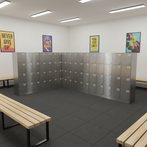 Armario de Almacenamiento Multiusos de Acero Inoxidable con Cerraduras de Llave, Duradero, Impermeable, Ecológico, para Gimnasio, Hospital, Oficina, con Capacidad de 100 kg - Product Image 1