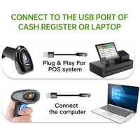 Escáner de mano 2D de alta velocidad Código QR con cable Lector de código de barras OEM Escáner Android