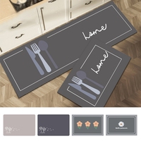 Einfache Küchenmatte Fußmatten Langer Teppich Kristall-Samt-Teppich für Wohnzimmer Saugfähige Fußmatten Schlafzimmer-Fußabtreter
