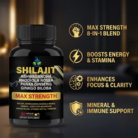 Ausreson Natural 1000mg Shilajit Gold Ashwagandha Supplément Naturel Bio Résine de Shilajit de l'Himalaya Capsules de Shilajit Pur