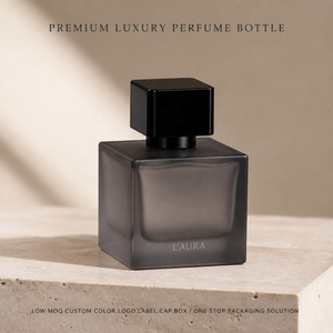 Botella de Fragancia Cuadrada de 50 ml de Fabricante Premium |   Vaso de Vidrio de Color con Base Pesada y Tapa Cuadrada Negra |   Logotipo Personalizado, Marca Privada, Venta al por Mayor - Product Image 1