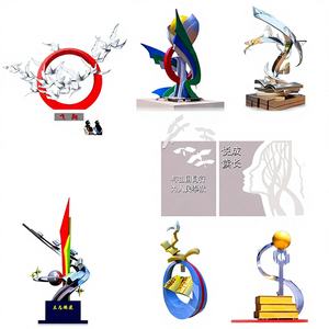 Letrero Decorativo de Acero Inoxidable con Diseño de Amanecer, Moderno y Minimalista, para Promover el Desarrollo Rural - Product Image 1