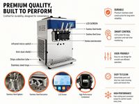 Machine à crème glacée combinée avec pasteurisation, machine à crème glacée molle à saveur unique Pasmo et machine à slush à vendre