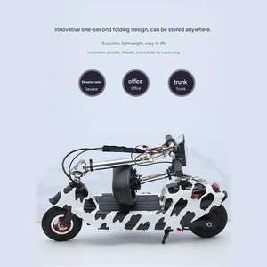 Mini scooter électrique pliable pour les trajets en ville - Style dauphin, léger avec siège et pneus larges, facile à transporter pour les trajets en <span class=keywords><strong>bus</strong></span>/train - Product Image 3