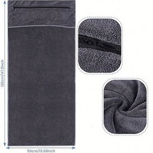 Serviette de sport en microfibre avec poche zippée, absorbante et à séchage instantané pour la salle de sport et l'entraînement - Product Image 1