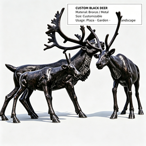 Sculpture de renne en bronze, statue de <span class=keywords><strong>caribou</strong></span>, figurine de cerf en métal, taille et couleur personnalisées pour la décoration de la maison, du jardin, de la place publique et du centre commercial - Product Image 3