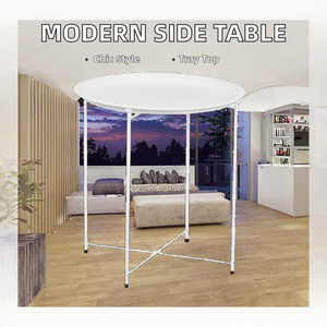 Mesa Auxiliar Moderna Convertible de Hierro con Bandeja Desmontable para Sala de Estar, Dormitorio, Mesa de Centro - Product Image 2