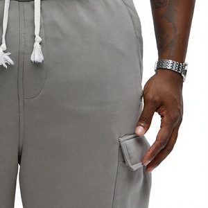 Pantalones Deportivos Cargo de Algodón Gris para Hombre, Cintura Elástica, Casuales, Otoñales, Múltiples Bolsillos, Tejido Transpirable - Product Image 3