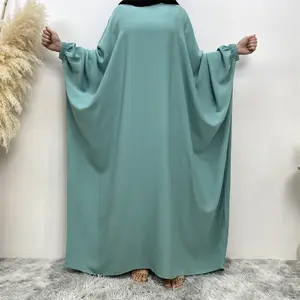 6689 Kimono elegante de Omán para mujeres musulmanas Color sólido 1 capas ropa islámica vestidos musulmanes Abaya