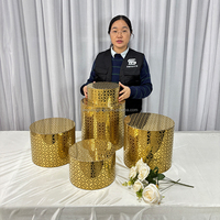 5 pièces Buffet or gâteau socle en acier inoxydable socle gâteau support mariage fête pièce maîtresse