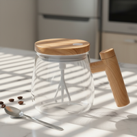 Tasse mélangeuse automatique en verre, mug électrique pour café instantané, lait en poudre, miel, médicaments, à agitation rotative