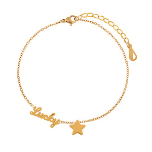 Tobillera de estrella 3D de buena suerte a la moda para mujer <span class=keywords><strong>tobilleras</strong></span> de acero inoxidable chapadas en oro de 18K para pulsera de <span class=keywords><strong>pie</strong></span> joyería - Product Image 1