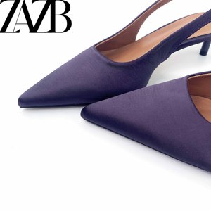 Scarpe da Donna Eleganti con Tacco Alto a Punta, Sandali Formali da Ufficio alla Moda, <span class=keywords><strong>Tacchi</strong></span> a Spillo Firmati per Signore, Rosa e Viola - Product Image 4
