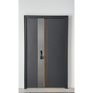 Puerta de Seguridad de Acero Postmoderna, Resistente a Huracanes, Anti-Robo, de Polímero, de Una Hoja, para Viviendas, Apartamentos, Almacenes <span class=keywords><strong>y</strong></span> Uso Exterior - Product Image 1