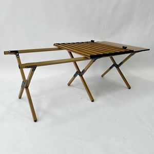 Table de pique-nique portable personnalisée 4-8 personnes Table de camping pliante en acier au carbone Table pliante de camping enroulée d'oeufs légère - Product Image 2