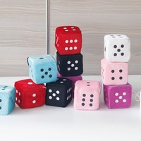 Dés en peluche créatifs, jouets dés en éponge, dés colorés avec ventouses, porte-clés