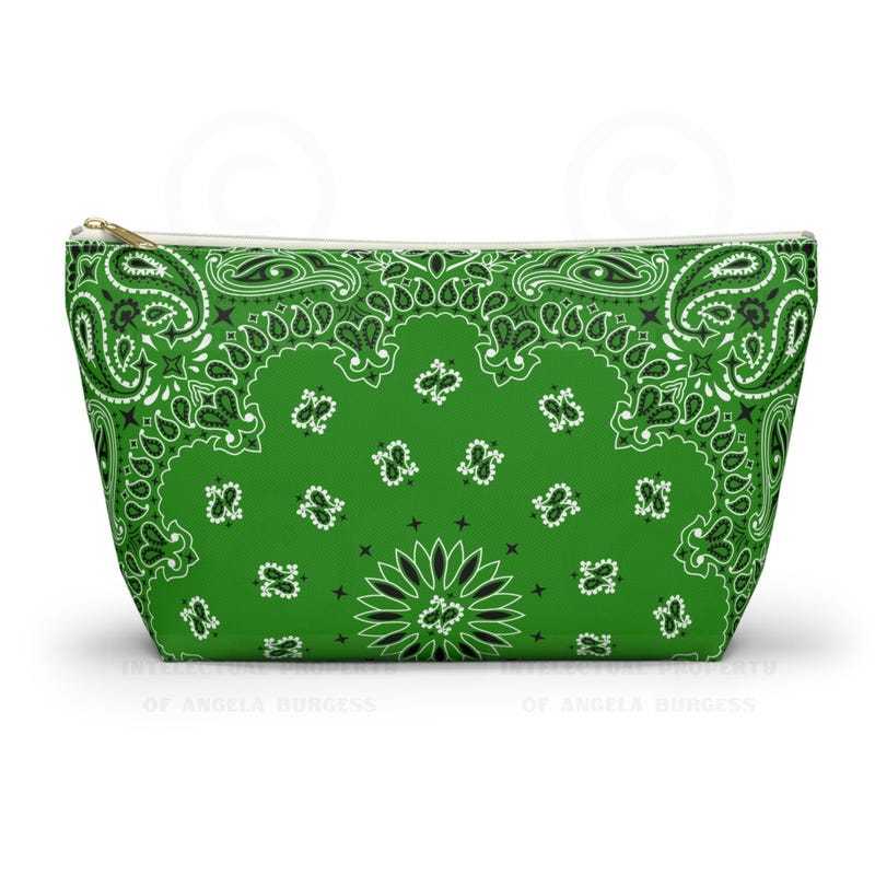 Grass Green Base With White Paisley