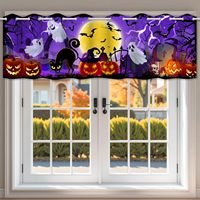 Rideaux de fenêtre d'Halloween effrayants avec imprimé fantôme mignon et citrouille Jack O'Lantern, pour cuisine, personnalisables