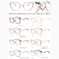 Lunettes de vue anti-lumière bleue Partagas Fashion Cat Eye TR90 avec monture scintillante pour femmes