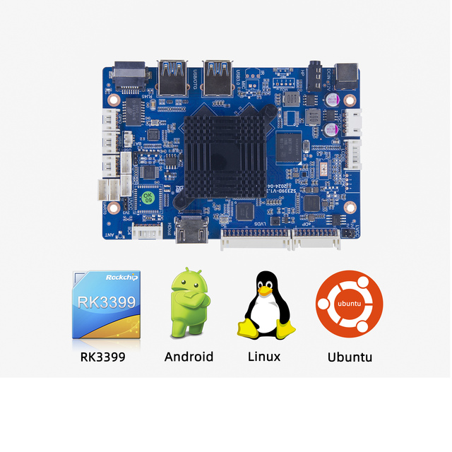 RK3399 Android Pos Motherboard Embedded Board Single Board Computer Sbc Industrial Board