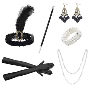 Nicro perla diadema collar pulsera cigarrillo titular niñas nupcial Cosplay despedida de soltera Favor 20s boda Flapper gran Gatsby - Product Image 6