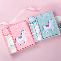 Carnets de notes à spirale en peluche de licorne rose pour enfants, cahier, agenda, avec logo scintillant, pour les petits, nouvelle collection