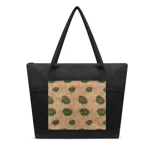 Leinwandtasche hawaiianische Lehua schwarze Schultertasche mit Mitteldruck auf Anfrage Melia Damen Pohutukawa Blumen lässige Damenhandtasche