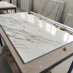 Plaque <span class=keywords><strong>PVC</strong></span> UV Effet Marbre Brillant Imperméable 3D Flexible 3mm 1220x2440mm pour Cuisine Salle <span class=keywords><strong>de</strong></span> Bain Hôtel Salon Bureau Hôpital - Product Image 2