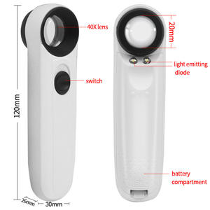 عدسة مكبرة كهربائية محمولة باليد MG6B-1B نوع نقطة التحية بتكبير 40 مرة مع إضاءة LED مزدوجة - Product Image 3