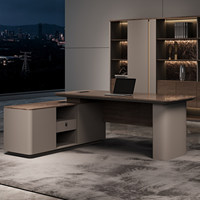 Bureau de direction moderne en bois de niveau E0 et chaise assortie – Design modulaire haut de gamme pour bureau individuel