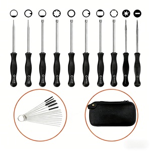 Kit de 10 Destornilladores para Ajuste de Carburador con Agujas de Limpieza y Cepillos para Motores Pequeños Walbro y Zama de 2 Tiempos - Product Image 2