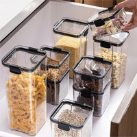 Contenants de stockage alimentaire hermétiques sans BPA, transparents et empilables, organisateurs de garde-manger pour aliments secs, céréales, pâtes, sucre, farine, grains de café