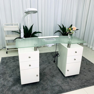 Table de salon de manucure professionnelle avec dépoussiéreur intégré-Station de manucure et pédicure réglable pour les techniciens des ongles - Product Image 2