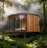Cabane en bois de glamping, maisonnette préfabriquée pour hôtel, complexe hôtelier, vacances, Airbnb, maison d'hôtes, maison conteneur à ossature acier