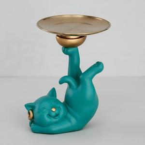 Bandeja Decorativa de Resina con Forma de <span class=keywords><strong>Gato</strong></span>, Pintada a Mano, Ecológica, para Mesa de Centro, Venta Caliente de Fábrica - Product Image 3