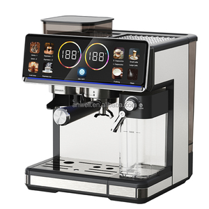 Machine à café expresso <span class=keywords><strong>semi</strong></span>-<span class=keywords><strong>automatique</strong></span> Anwell Cappuccino avec capsules, eau chaude, vapeur et mousseur à lait – Offre spéciale - Product Image 1