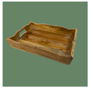 ถาดเสิร์ฟไม้มะม่วง งานฝีมืออินเดีย ดีไซน์หรูหรา เป็นมิตรต่อสิ่งแวดล้อม ผิวธรรมชาติ เหมาะสำหรับใช้ในโรงแรมและร้านอาหาร คุณภาพดี - Product Image 2