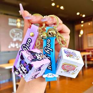 Llavero Colgante Mini de Acrílico Kuromi con Mosquetón, <span class=keywords><strong>Cubo</strong></span> Mágico, Campana y Soporte para Monedas, Decoración para Mochila, Venta al por Mayor - Product Image 2