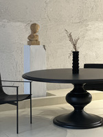 Kunden spezifischer runder Esstisch aus massivem Holz Schwarzer italienischer minimalisti scher Luxus möbel Küche Restaurant Wohnzimmer Hotel gebrauch