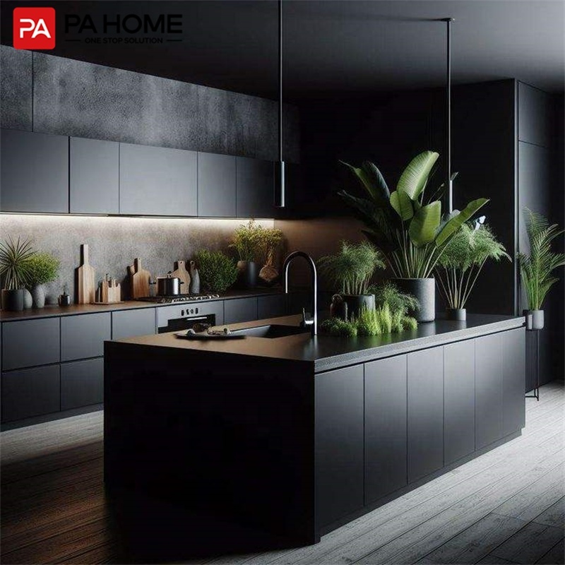 PA Ready to Assemble Complete Full Built in Modular Black Island Smart Kitchen Cabinets Unit · image 2